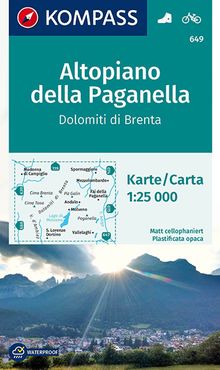 KOMPASS Wanderkarte 649 Altopiano della Paganella, Dolomiti di Brenta, MAIRDUMONT: KOMPASS-Wanderkarten