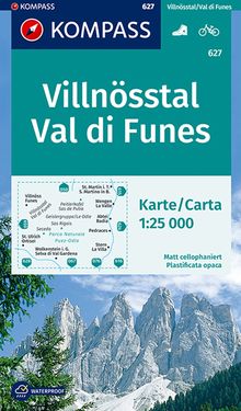 KOMPASS Wanderkarte 627 Villnösstal, Val di Funes, MAIRDUMONT: KOMPASS-Wanderkarten