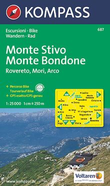 KOMPASS Wanderkarte 687 Monte Stivo - Monte Bondone - Rovereto - Mori - Arco, MAIRDUMONT: KOMPASS-Wanderkarten