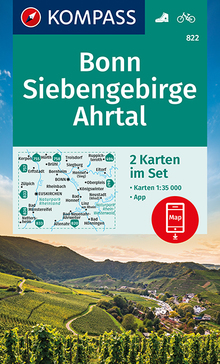 KOMPASS Wanderkarte Bonn, Siebengebirge, Ahrtal, KOMPASS-Wanderkarten