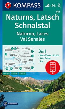 KOMPASS Wanderkarte 051 Naturns, Latsch, Schnalstal, Naturno, Laces, Val Senales, KOMPASS-Wanderkarten