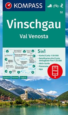 KOMPASS Wanderkarte 52 Vinschgau /Val Venosta, MAIRDUMONT: KOMPASS-Wanderkarten