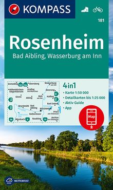 KOMPASS Wanderkarte 181 Rosenheim, Bad Aibling, Wasserburg am Inn, MAIRDUMONT: KOMPASS-Wanderkarten
