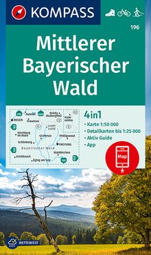 KOMPASS Wanderkarte 196 Mittlerer Bayerischer Wald, MAIRDUMONT: KOMPASS-Wanderkarten