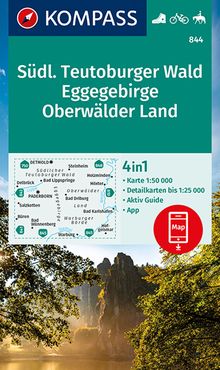 KOMPASS Wanderkarte 844 Südlicher Teutoburger Wald - Eggegebirge - Oberwälder Land, MAIRDUMONT: KOMPASS-Wanderkarten