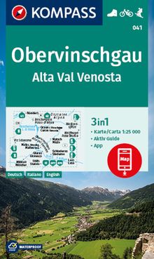 KOMPASS Wanderkarte 041 Obervinschgau, Alta Val Venosta, KOMPASS-Wanderkarten