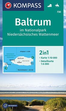 KOMPASS Wanderkarte 730 Baltrum im Nationalpark Niedersächsisches Wattenmeer 1:10000, MAIRDUMONT: KOMPASS-Wanderkarten