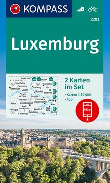KOMPASS Wanderkarte 2202 Luxemburg 1:50000 (2 Karten im Set), MAIRDUMONT: KOMPASS-Wanderkarten