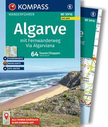 Algarve mit Fernwanderweg Via Algarviana, 64 Touren / Etappen mit Extra-Tourenkarte, MAIRDUMONT: KOMPASS Wanderführer
