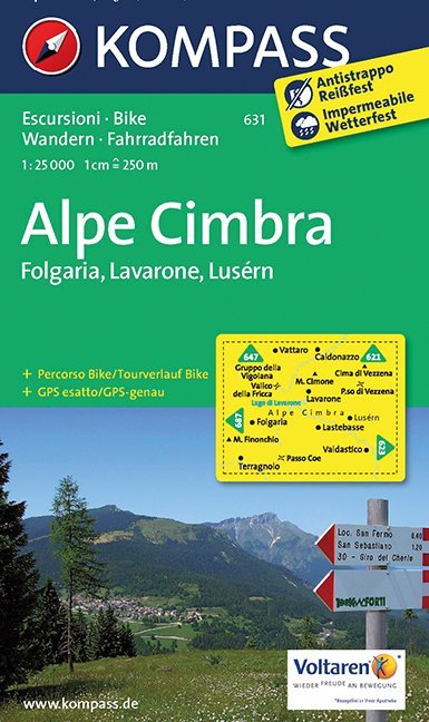 MAIRDUMONT KOMPASS Wanderkarte 631 Alpe Cimbra, Folgaria, Lavarone, Lusérn