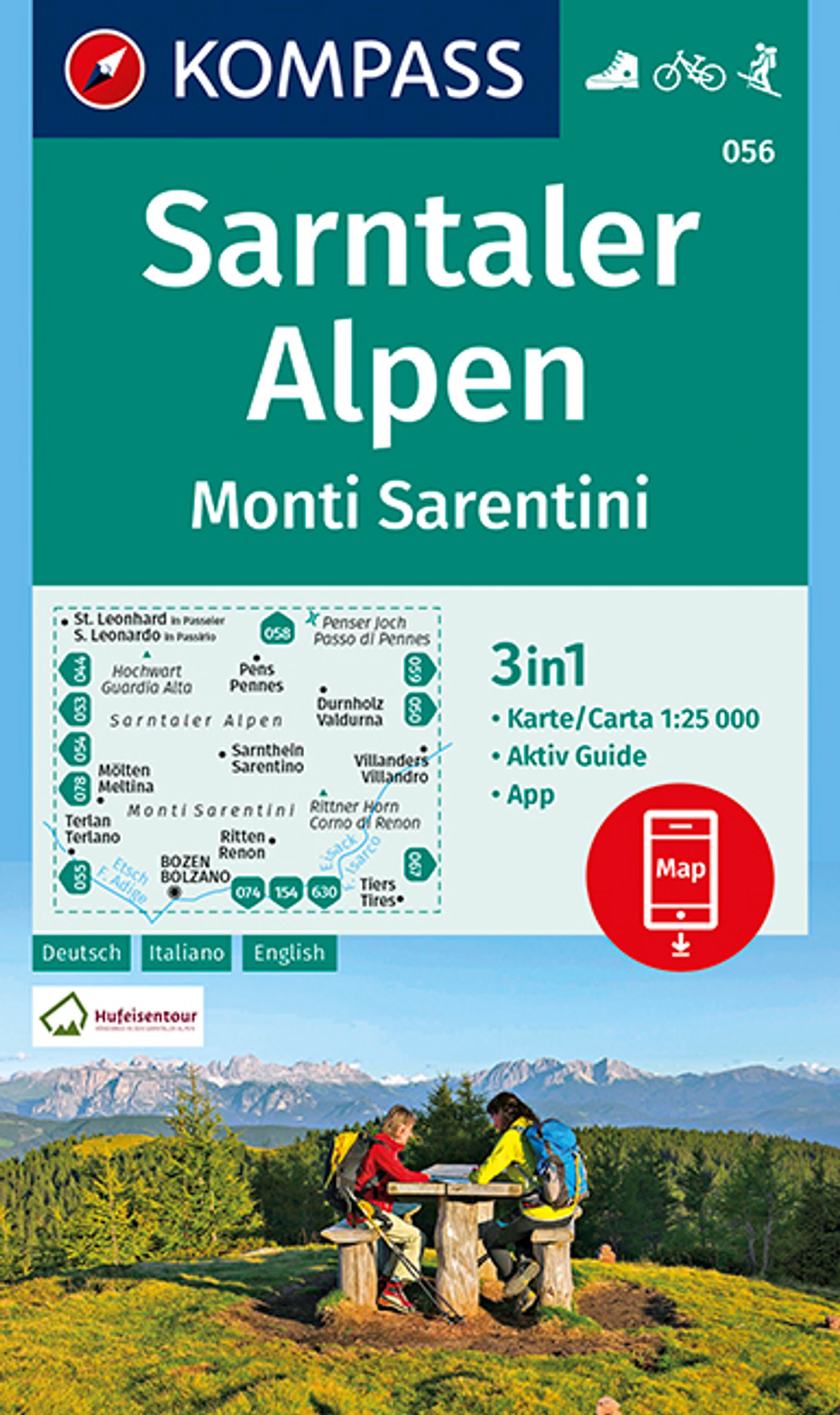 MAIRDUMONT KOMPASS Wanderkarte 056 Sarntaler Alpen, Monti Sarentini
